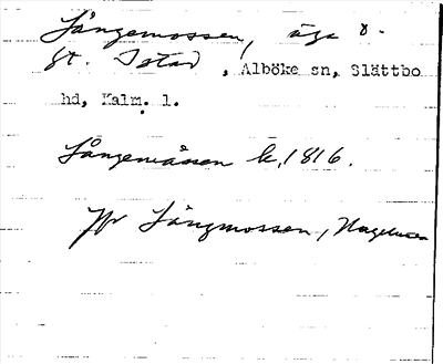 Bild på arkivkortet för arkivposten Långemossen