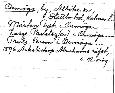 Bild på arkivkortet för arkivposten Ormöga