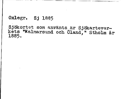 Bild på baksidan av arkivkortet för arkivposten Oxelgrund