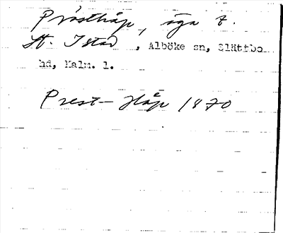 Bild på arkivkortet för arkivposten Prästhåp