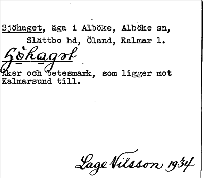 Bild på arkivkortet för arkivposten Sjöhaget