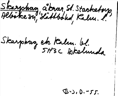 Bild på arkivkortet för arkivposten Skarphag