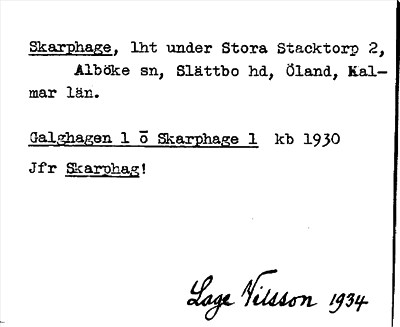 Bild på arkivkortet för arkivposten Skarphage