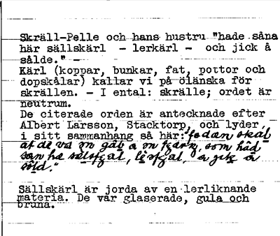 Bild på baksidan av arkivkortet för arkivposten Skrälltorpet