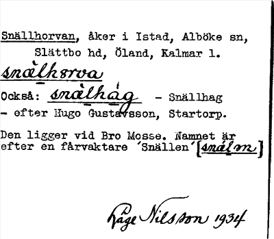 Bild på arkivkortet för arkivposten Snällhorvan