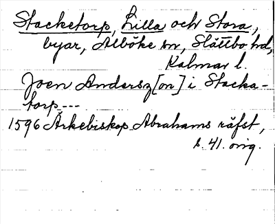 Bild på arkivkortet för arkivposten Stacketorp, Lilla och Stora