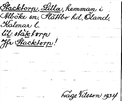 Bild på arkivkortet för arkivposten Stacktorp, Lilla