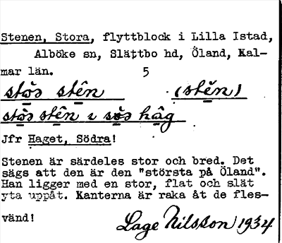 Bild på arkivkortet för arkivposten Stenen, Stora