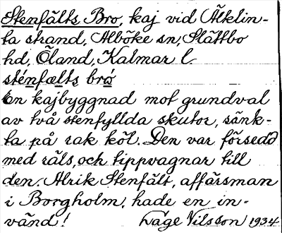 Bild på arkivkortet för arkivposten Stenfälts, Bro