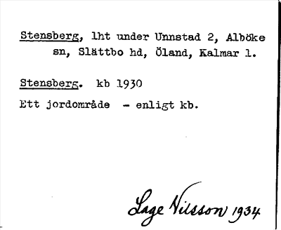 Bild på arkivkortet för arkivposten Stensberg