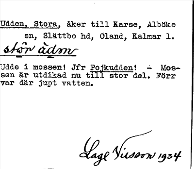 Bild på arkivkortet för arkivposten Udden, Stora