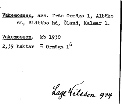 Bild på arkivkortet för arkivposten Vakemosen
