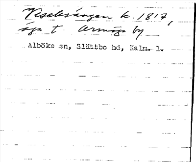 Bild på arkivkortet för arkivposten Viseksängen