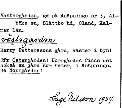 Bild på arkivkortet för arkivposten Västergården