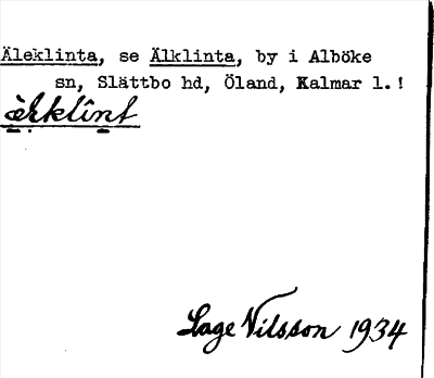 Bild på arkivkortet för arkivposten Äleklinta, se Älklinta