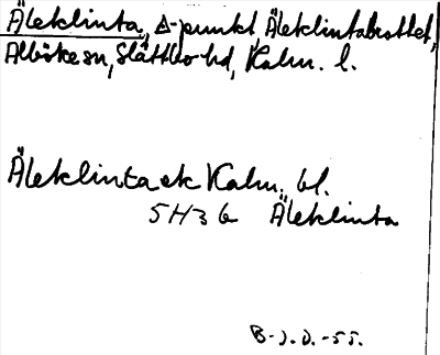 Bild på arkivkortet för arkivposten Äleklinta