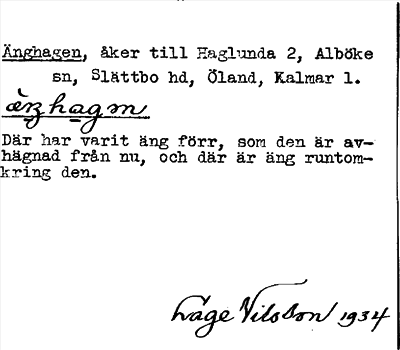 Bild på arkivkortet för arkivposten Änghagen