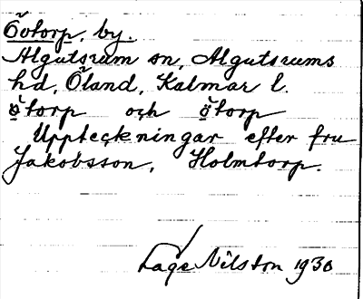 Bild på arkivkortet för arkivposten Övtorp