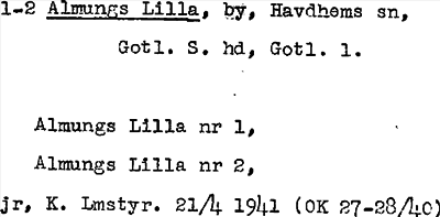Bild på arkivkortet för arkivposten Almungs Lilla