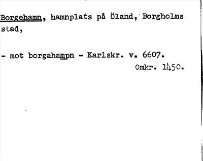 Bild på arkivkortet för arkivposten Borgehamn