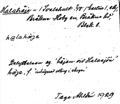 Bild på arkivkortet för arkivposten Halahäje