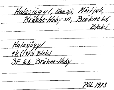 Bild på arkivkortet för arkivposten Halasjögyl
