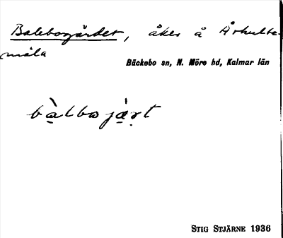 Bild på arkivkortet för arkivposten Balebogärdet