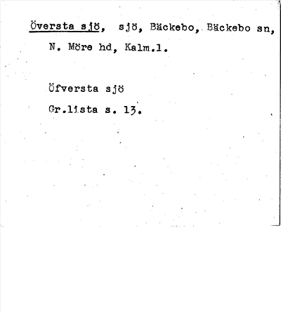 Bild på arkivkortet för arkivposten Översta sjö