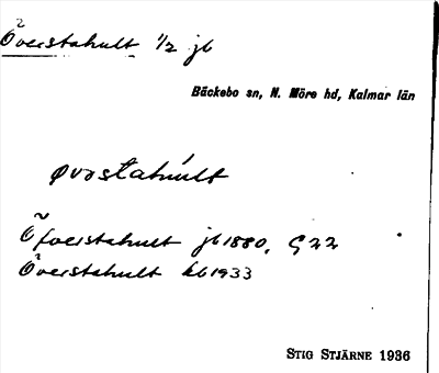 Bild på arkivkortet för arkivposten Överstahult
