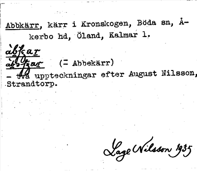 Bild på arkivkortet för arkivposten Abbkärr