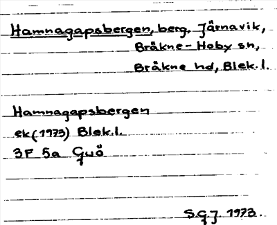 Bild på arkivkortet för arkivposten Hamnagapsbergen