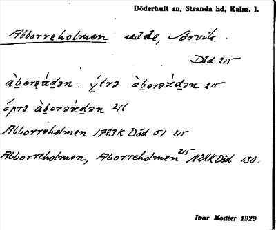 Bild på arkivkortet för arkivposten Abborreholmen