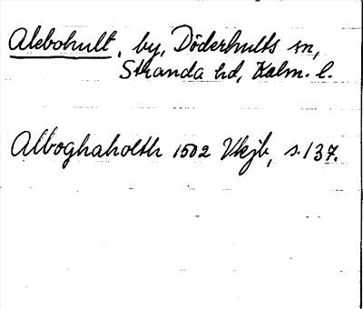 Bild på arkivkortet för arkivposten Alebohult