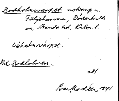 Bild på arkivkortet för arkivposten Bodholmsvarpet