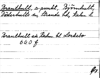 Bild på arkivkortet för arkivposten Branthult