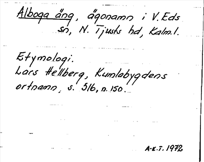 Bild på arkivkortet för arkivposten Alboga äng