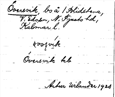 Bild på arkivkortet för arkivposten Översvik