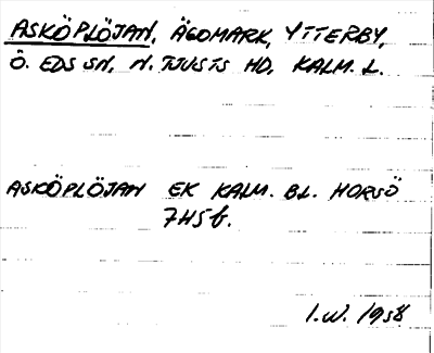 Bild på arkivkortet för arkivposten Asköplöjan