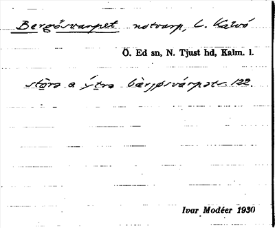 Bild på arkivkortet för arkivposten Bergösvarpet
