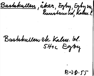 Bild på arkivkortet för arkivposten Bastekullen