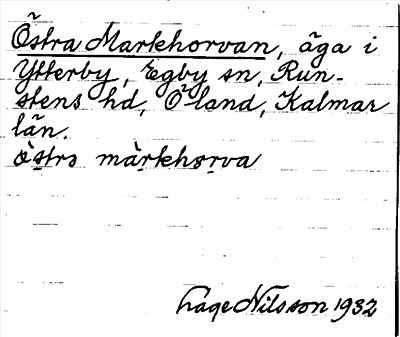 Bild på arkivkortet för arkivposten Östra Markhorvan