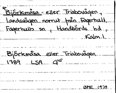 Bild på arkivkortet för arkivposten *Björkmåsavägen eller Triabovägen