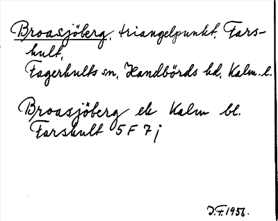Bild på arkivkortet för arkivposten Broasjöberg