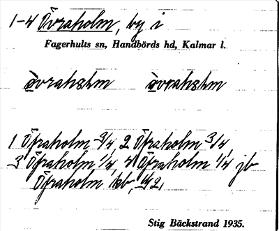 Bild på arkivkortet för arkivposten Övraholm