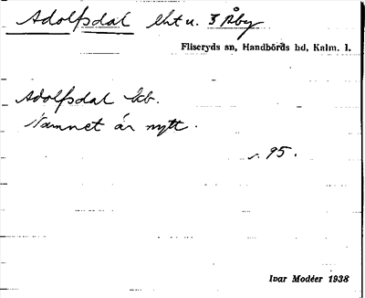 Bild på arkivkortet för arkivposten Adolfsdal