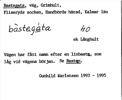 Bild på arkivkortet för arkivposten Bastegata