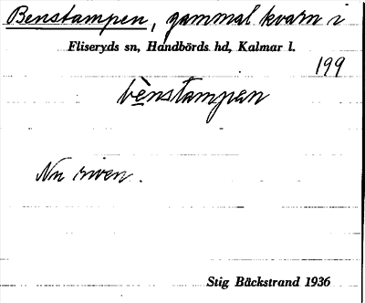Bild på arkivkortet för arkivposten Benstampen