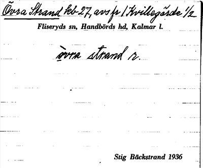 Bild på arkivkortet för arkivposten Övra Strand