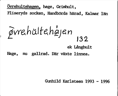 Bild på arkivkortet för arkivposten Övrehultehagen