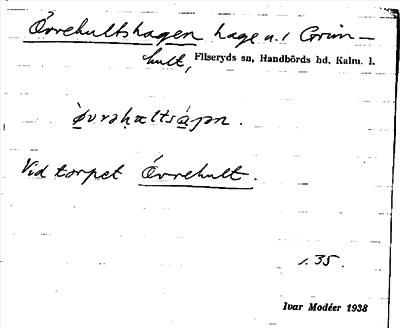 Bild på arkivkortet för arkivposten Övrehultshagen